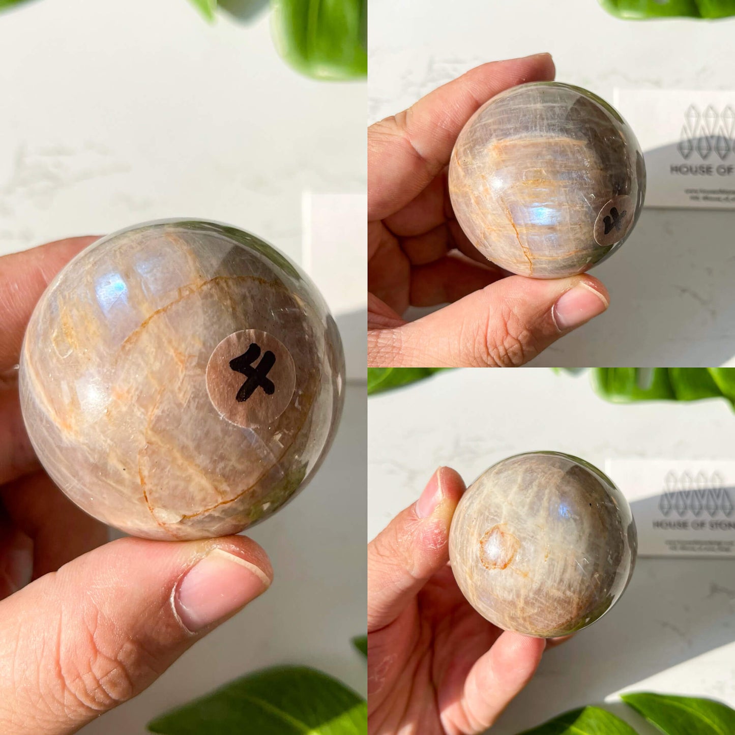 Natural Moonstone with Sunstone Sphere/Rare Moonstone Sphere/Rainbow Sunstone Sphere/Moonstone Crystal Sphere/AAA