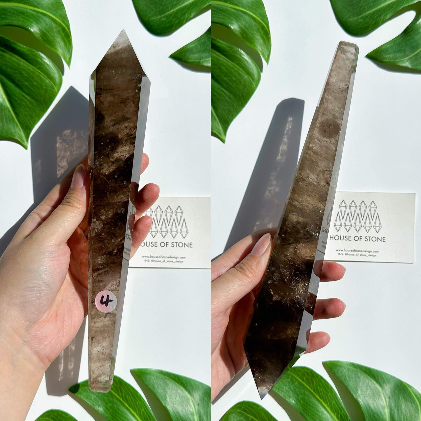 Natural Smoky Quartz Wand/Smoky Quartz Crystal Point Wand/Smoky Quartz Wand/Smoky Quartz Stem/Crystal Handle/Wedding Bouquet Handle/Root Chakra Healing/AAA