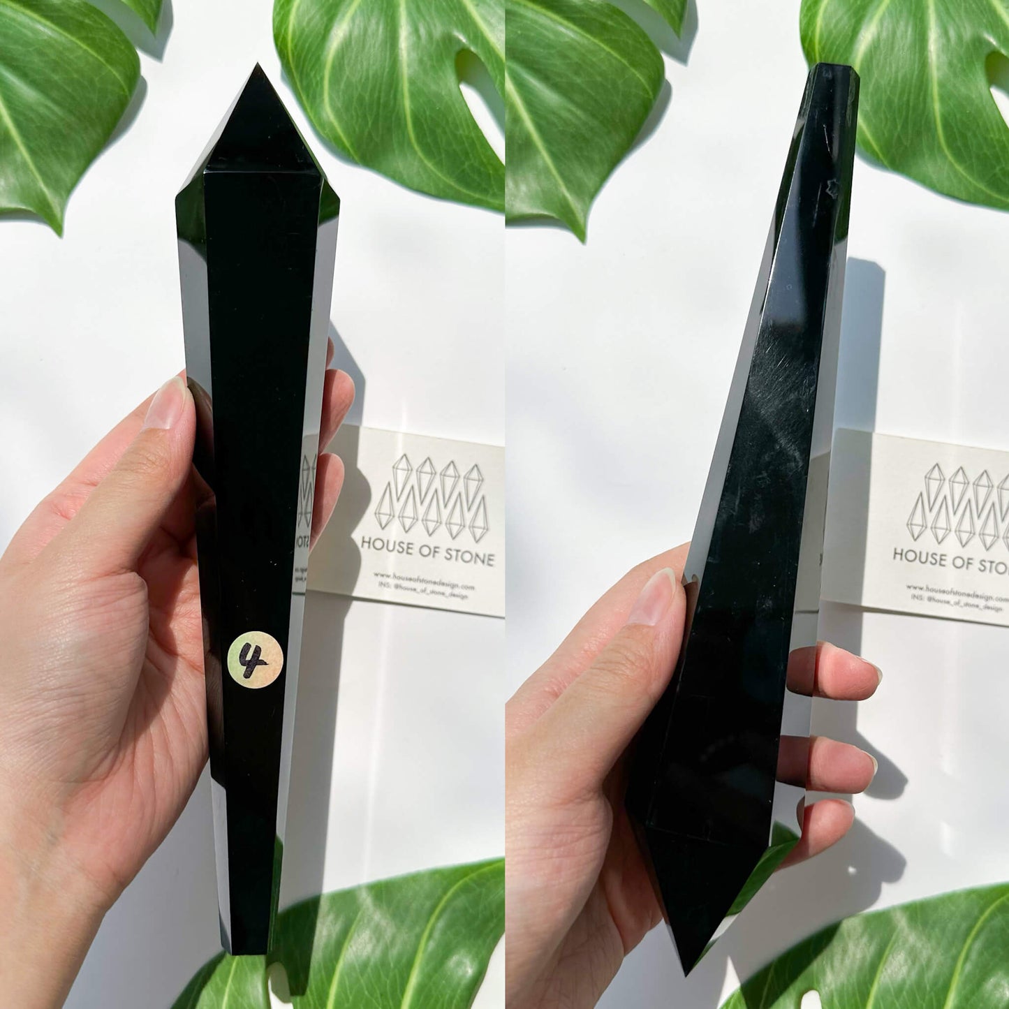 Natural Black Obsidian Wand/High Quality Black Obsidian Point Wand/Crystal Gemstone Obsidian Wand Handle/Obsidian Stem/Root Chakra Healing/AAA