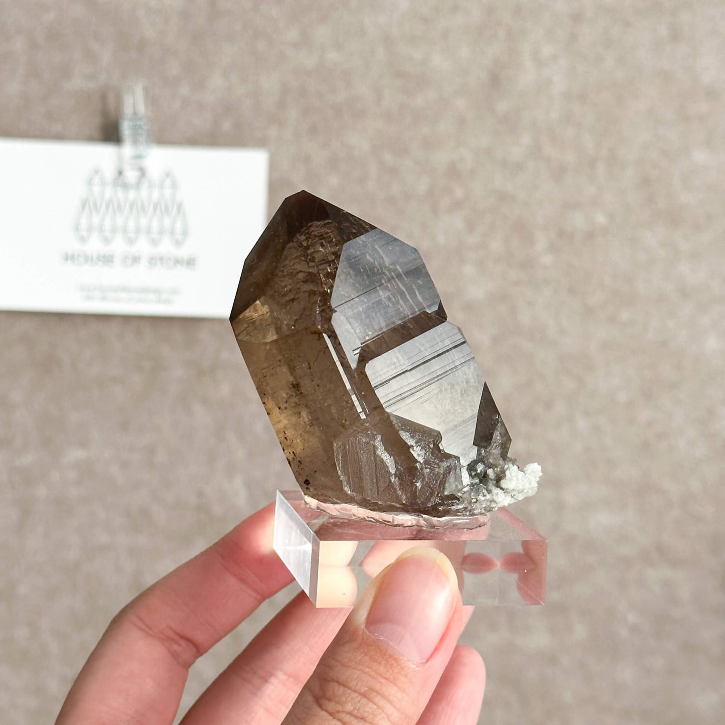 Alpine Mineral Smoky Quartz Point Specimen/Swiss Tower Apls/Double Terminated Quartz Points4