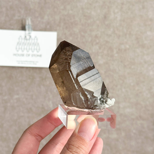 Alpine Mineral Smoky Quartz Point Specimen/Swiss Tower Apls/Double Terminated Quartz Points4