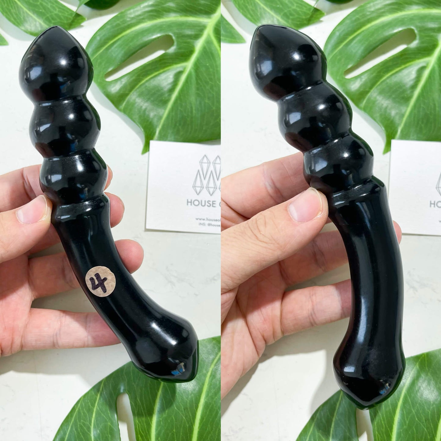 Natural Black Obsidian Massage Wand/Gemstone Crystal Yoni Wand/Root Chakra Healing/Self-love Healing Crystal Wand