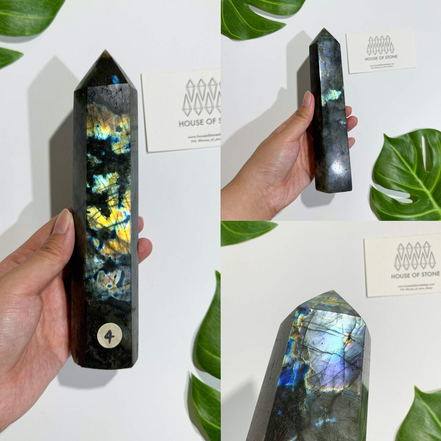 Natural Large Labradorite Point Tower/Rainbow Labradorite Crystal Point Wand/Labradorite Crystal Obelisk/Blue Flash Tower/Chakra Healing