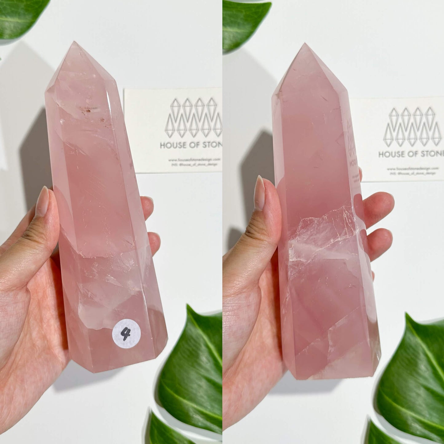 Natural Large Rose Quartz Tower/Rose Quartz Crystal Point Tower Wand/Juicy Rose Quartz Obelisk/Heart Chakra Healing/AAA