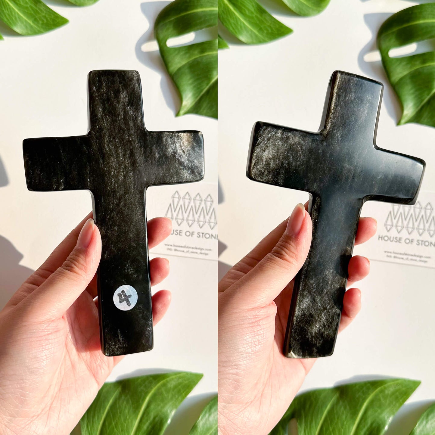 Natural Black Obsidian Cross/Large Hand carved Black Obsidian Cross/Gemstone Obsidian Cross/Crystal Cross/Root Chakra Healing/Altar Tools