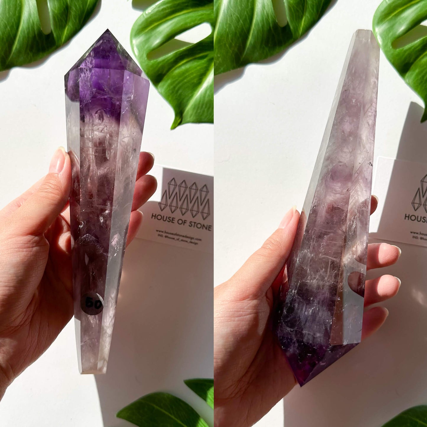 Amethyst Wand/Natural Amethyst Point Wand/High Quality Amethyst Rainbow Crystal Point Wand/Amethyst Handle/Amethyst Stem/Meditation Tool/AAA