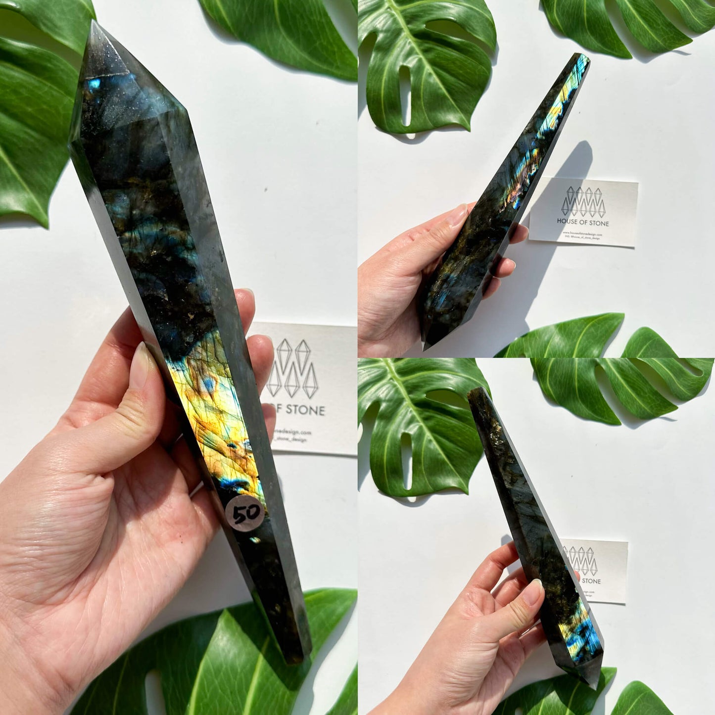Natural Labradorite Wand/Rainbow Labradorite Crystal Point Wand/Labradorite Crystal Handle/Labradorite Stem/Wedding Bouquet Handle/Chakra Healing/AAA