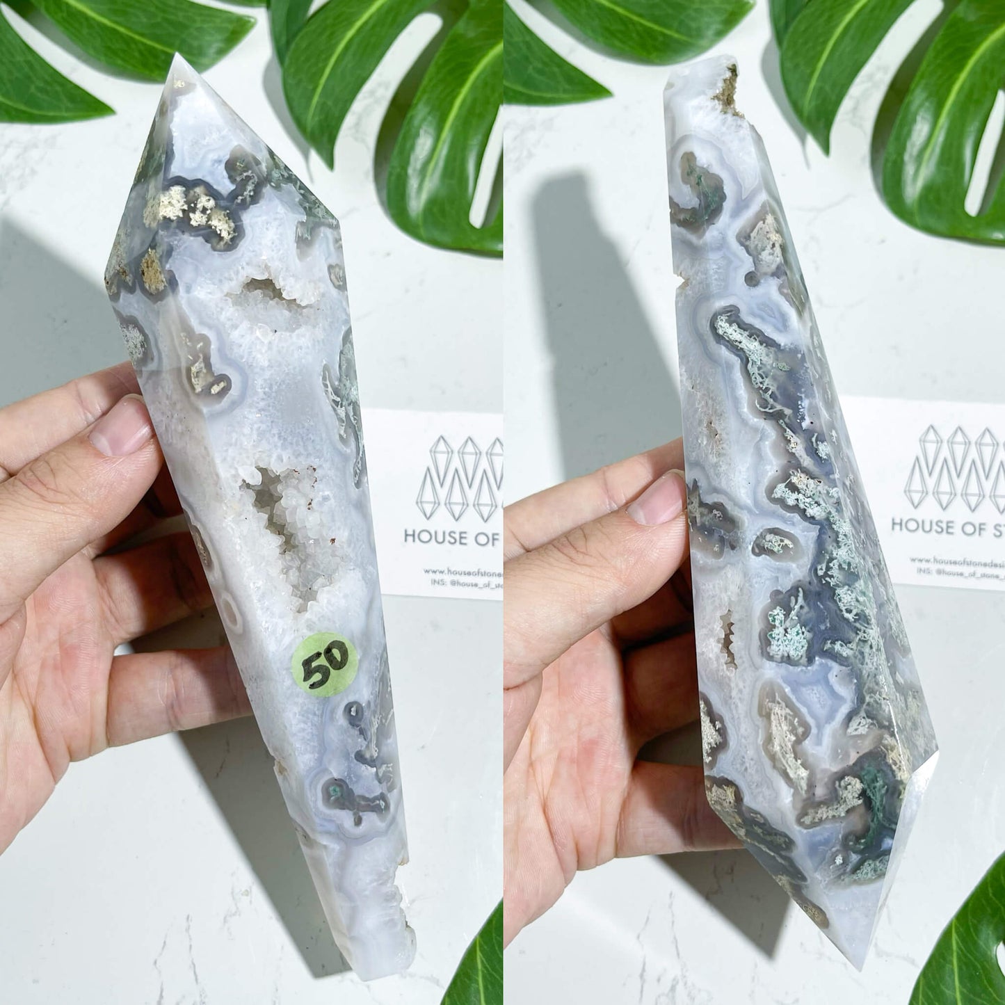 Natural Moss Agate Wand/Druzy Moss Agate Crystal Point Wand/Moss Agate Crystal Handle/Moss Agate Stem/Wedding Bouquet Handle/Heart Chakra Healing/AAA