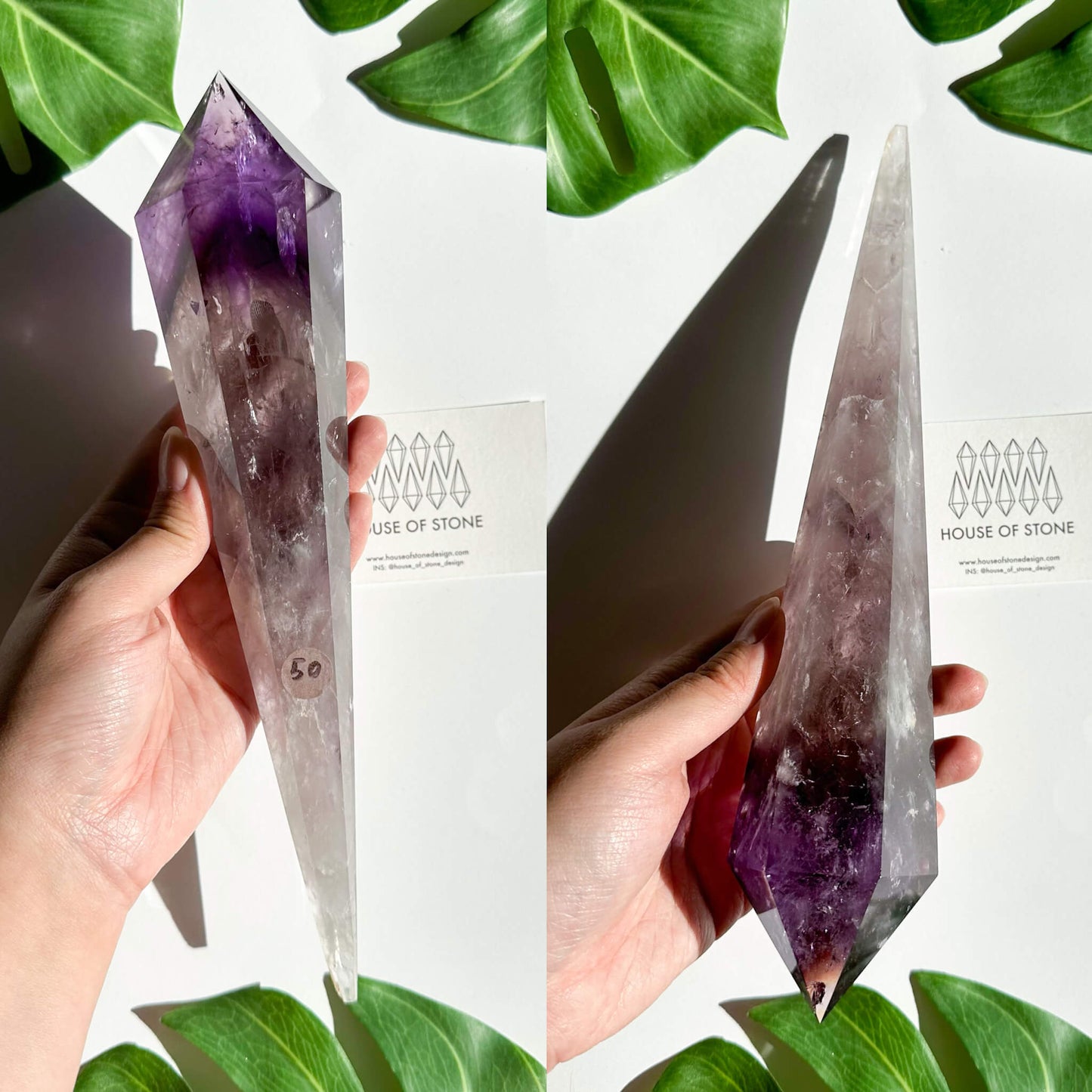 Amethyst Wand/Natural Amethyst Point Wand/High Quality Amethyst Rainbow Crystal Point Wand/Amethyst Handle/Amethyst Stem/Meditation Tool/AAA