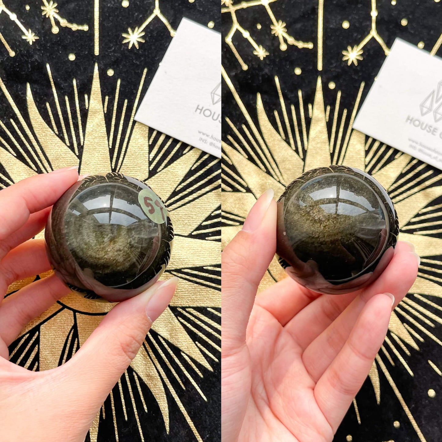 Natural Rare Gold Sheen Obsidian/Large Gold Obsidian Sphere/AAA