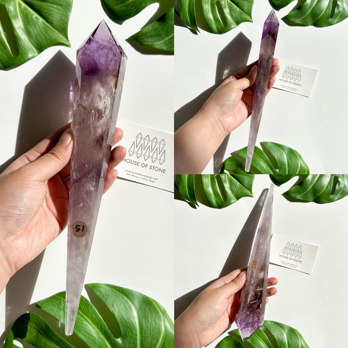 Amethyst Wand/Natural Amethyst Point Wand/High Quality Amethyst Rainbow Crystal Point Wand/Amethyst Handle/Amethyst Stem/Meditation Tool/AAA