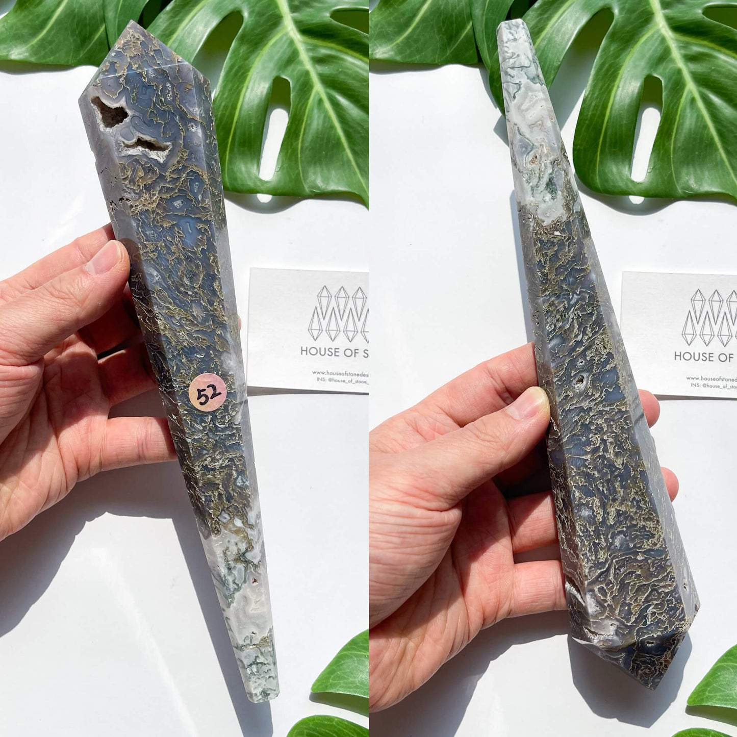 Natural Moss Agate Wand/Druzy Moss Agate Crystal Point Wand/Moss Agate Crystal Handle/Moss Agate Stem/Wedding Bouquet Handle/Heart Chakra Healing/AAA