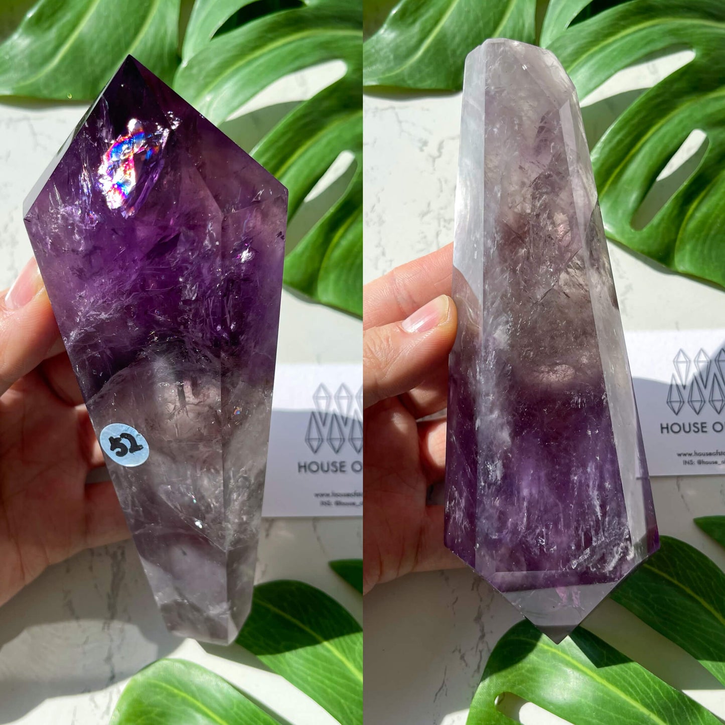 Amethyst Wand/Natural Amethyst Point Wand/High Quality Amethyst Rainbow Crystal Point Wand/Amethyst Handle/Amethyst Stem/Meditation Tool/AAA