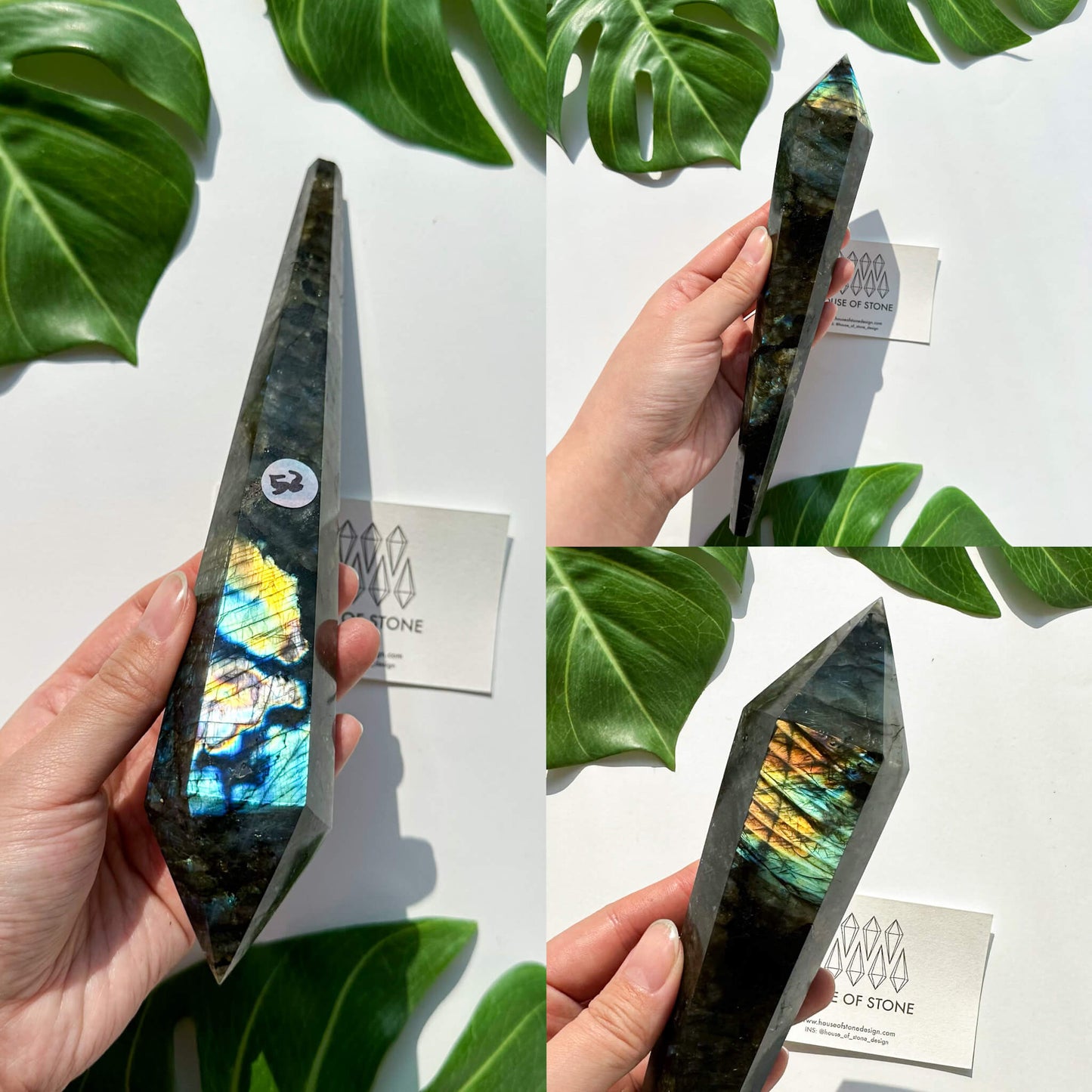 Natural Labradorite Wand/Rainbow Labradorite Crystal Point Wand/Labradorite Crystal Handle/Labradorite Stem/Wedding Bouquet Handle/Chakra Healing/AAA