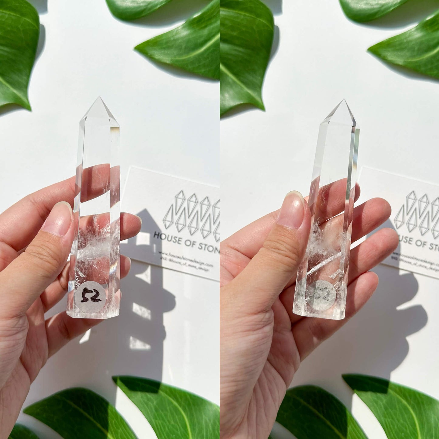 Natural Clear Quartz Point Tower/Clear Quartz Rainbow Crystal Tower/Clear Quartz Obelisk/Crown Chakra Healing/Meditation Tool/AAA