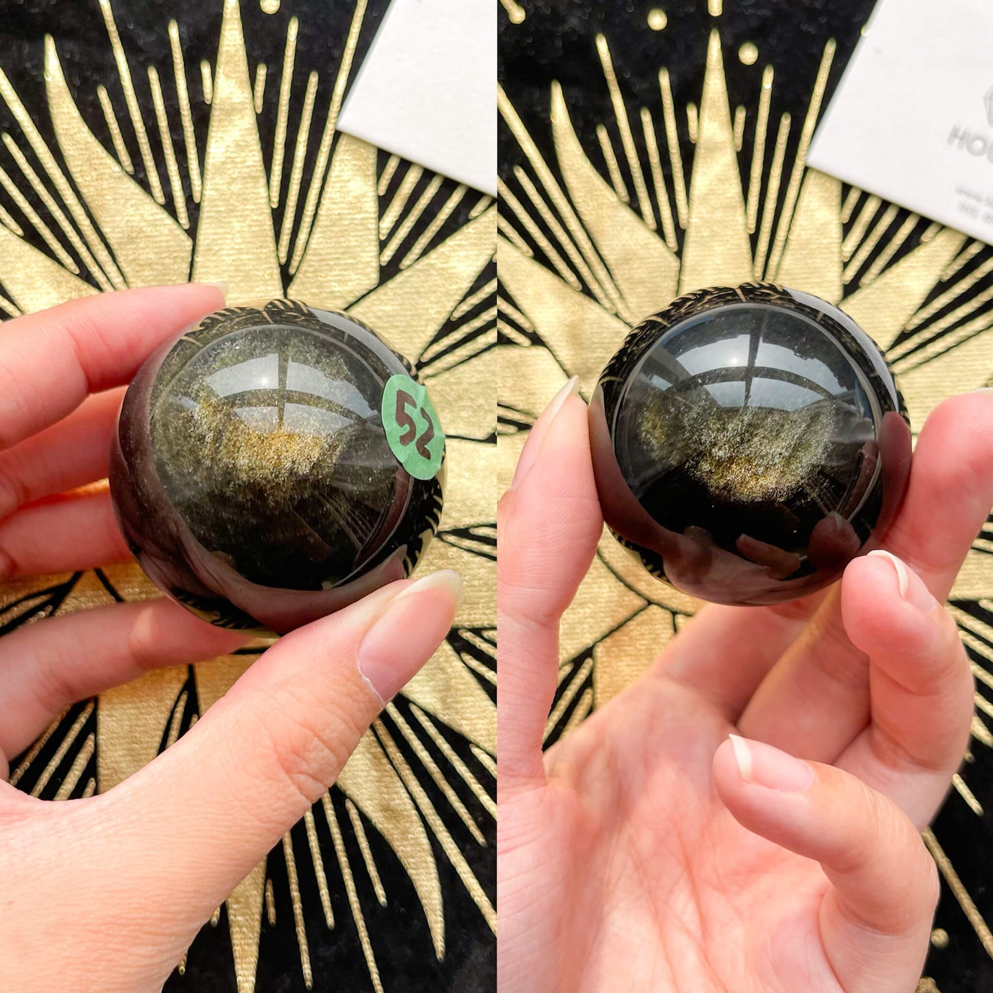 Natural Rare Gold Sheen Obsidian/Large Gold Obsidian Sphere/AAA