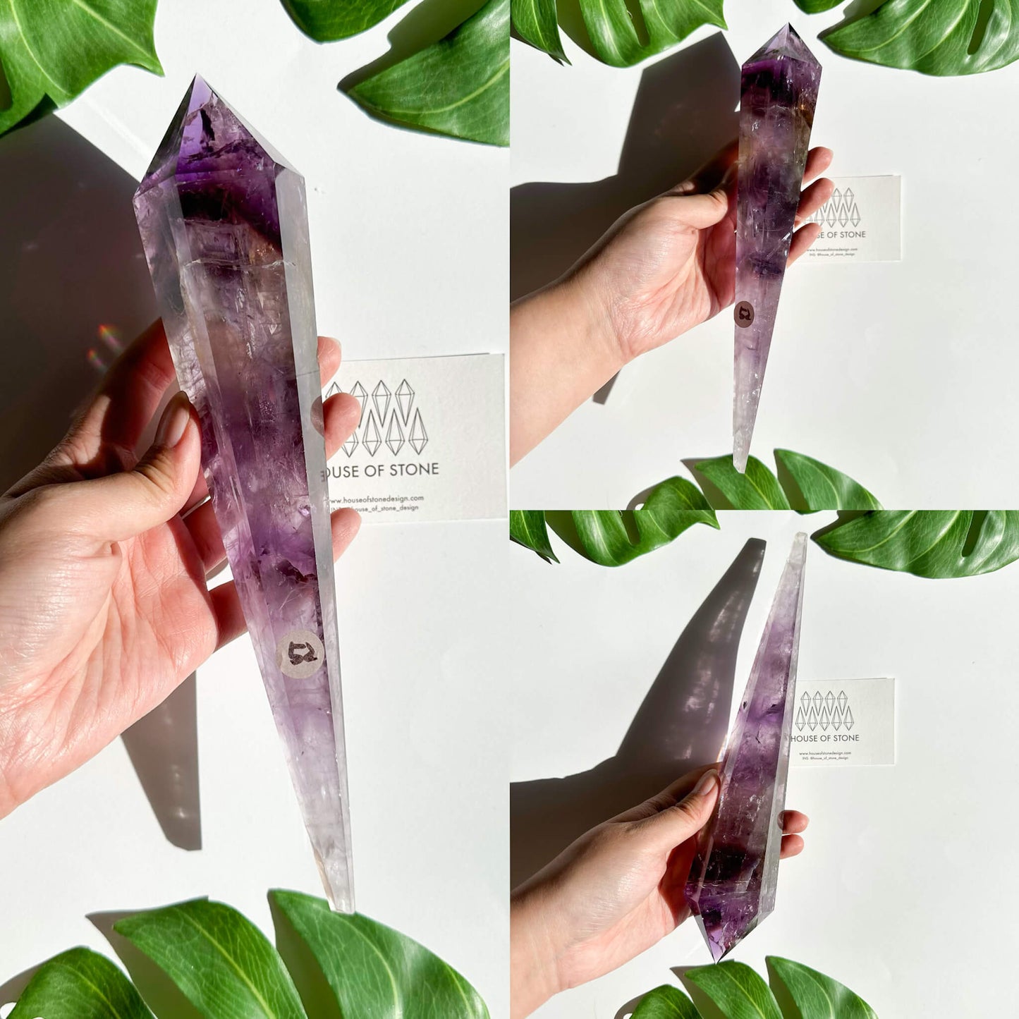 Amethyst Wand/Natural Amethyst Point Wand/High Quality Amethyst Rainbow Crystal Point Wand/Amethyst Handle/Amethyst Stem/Meditation Tool/AAA