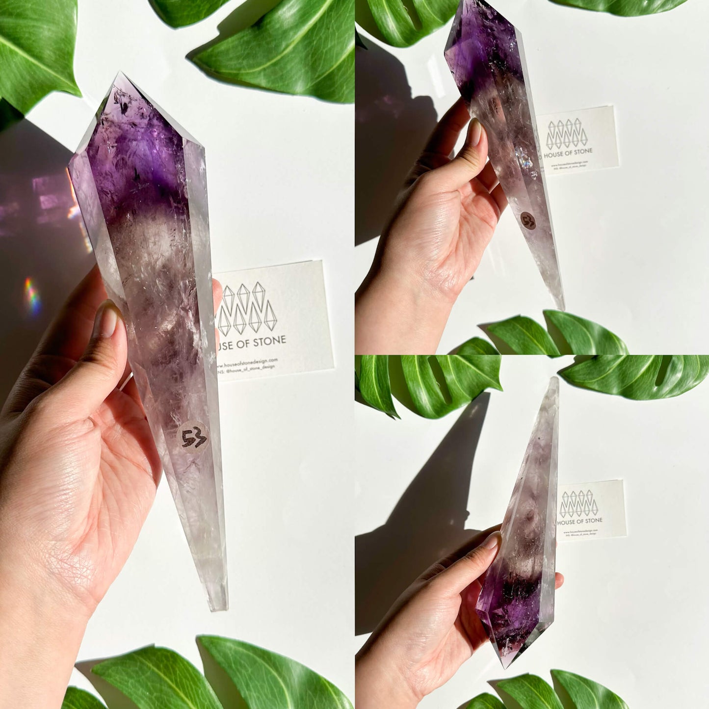 Amethyst Wand/Natural Amethyst Point Wand/High Quality Amethyst Rainbow Crystal Point Wand/Amethyst Handle/Amethyst Stem/Meditation Tool/AAA
