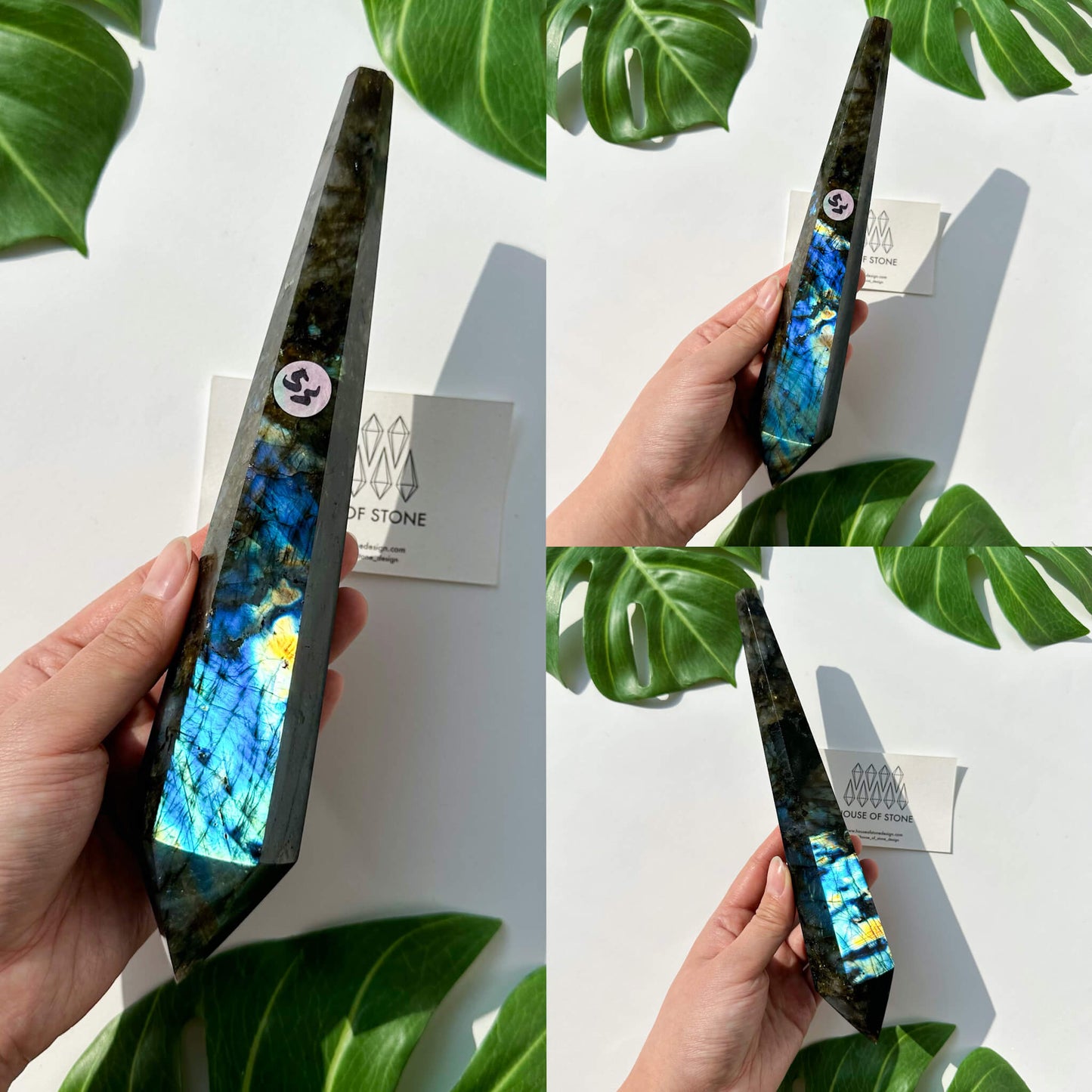 Natural Labradorite Wand/Rainbow Labradorite Crystal Point Wand/Labradorite Crystal Handle/Labradorite Stem/Wedding Bouquet Handle/Chakra Healing/AAA
