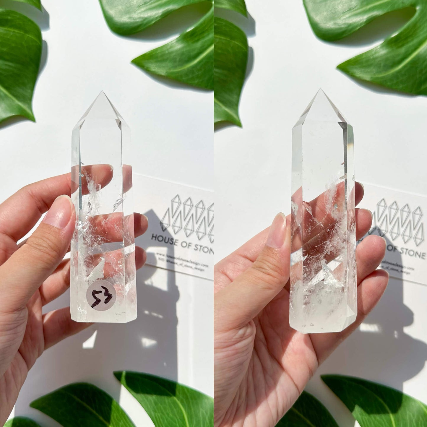 Natural Clear Quartz Point Tower/Clear Quartz Rainbow Crystal Tower/Clear Quartz Obelisk/Crown Chakra Healing/Meditation Tool/AAA