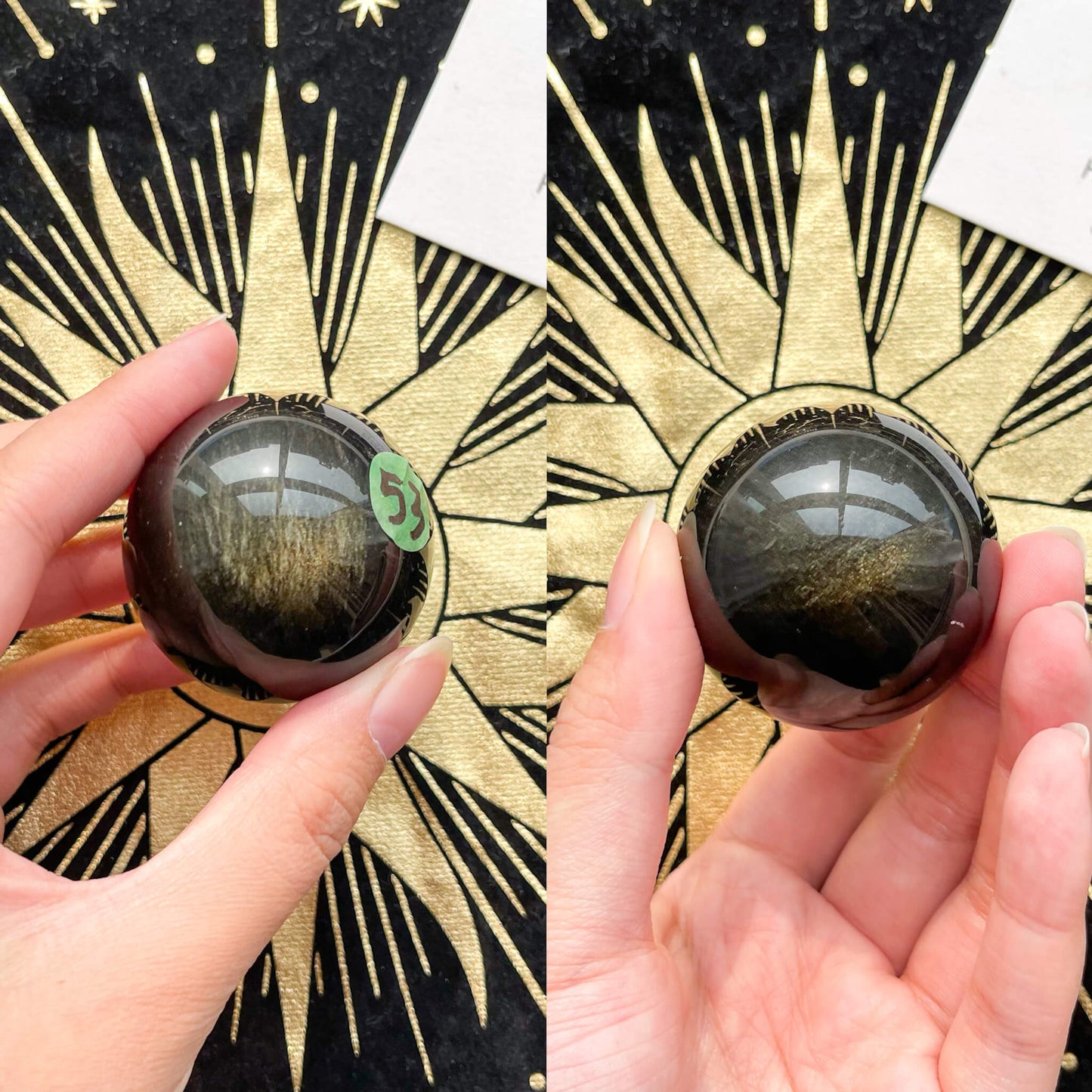 Natural Rare Gold Sheen Obsidian/Large Gold Obsidian Sphere/AAA