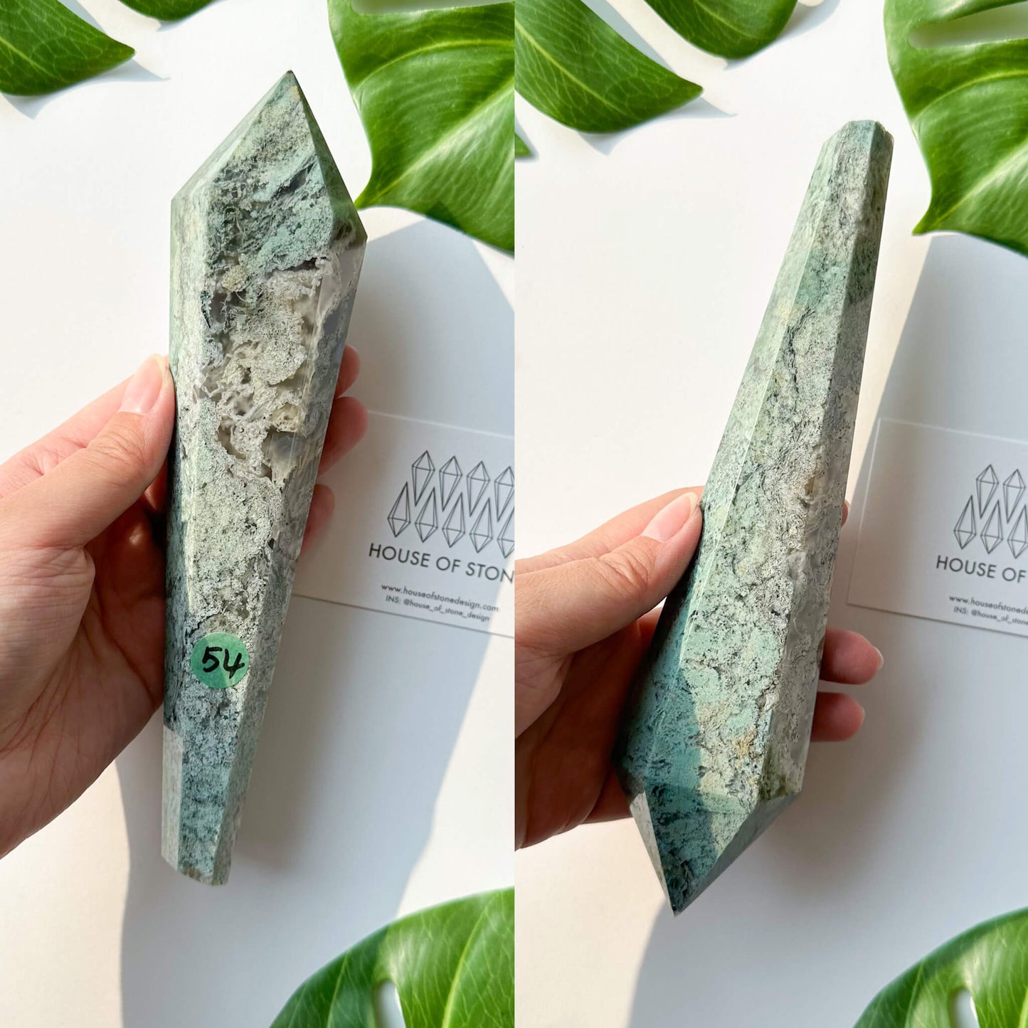 Natural Moss Agate Wand/Druzy Moss Agate Crystal Point Wand/Moss Agate Crystal Handle/Moss Agate Stem/Wedding Bouquet Handle/Heart Chakra Healing/AAA