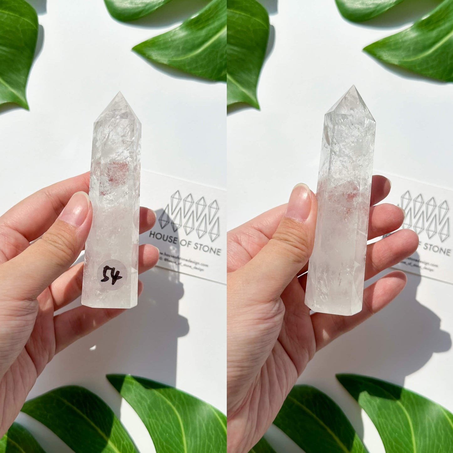 Natural Clear Quartz Point Tower/Clear Quartz Rainbow Crystal Tower/Clear Quartz Obelisk/Crown Chakra Healing/Meditation Tool/AAA