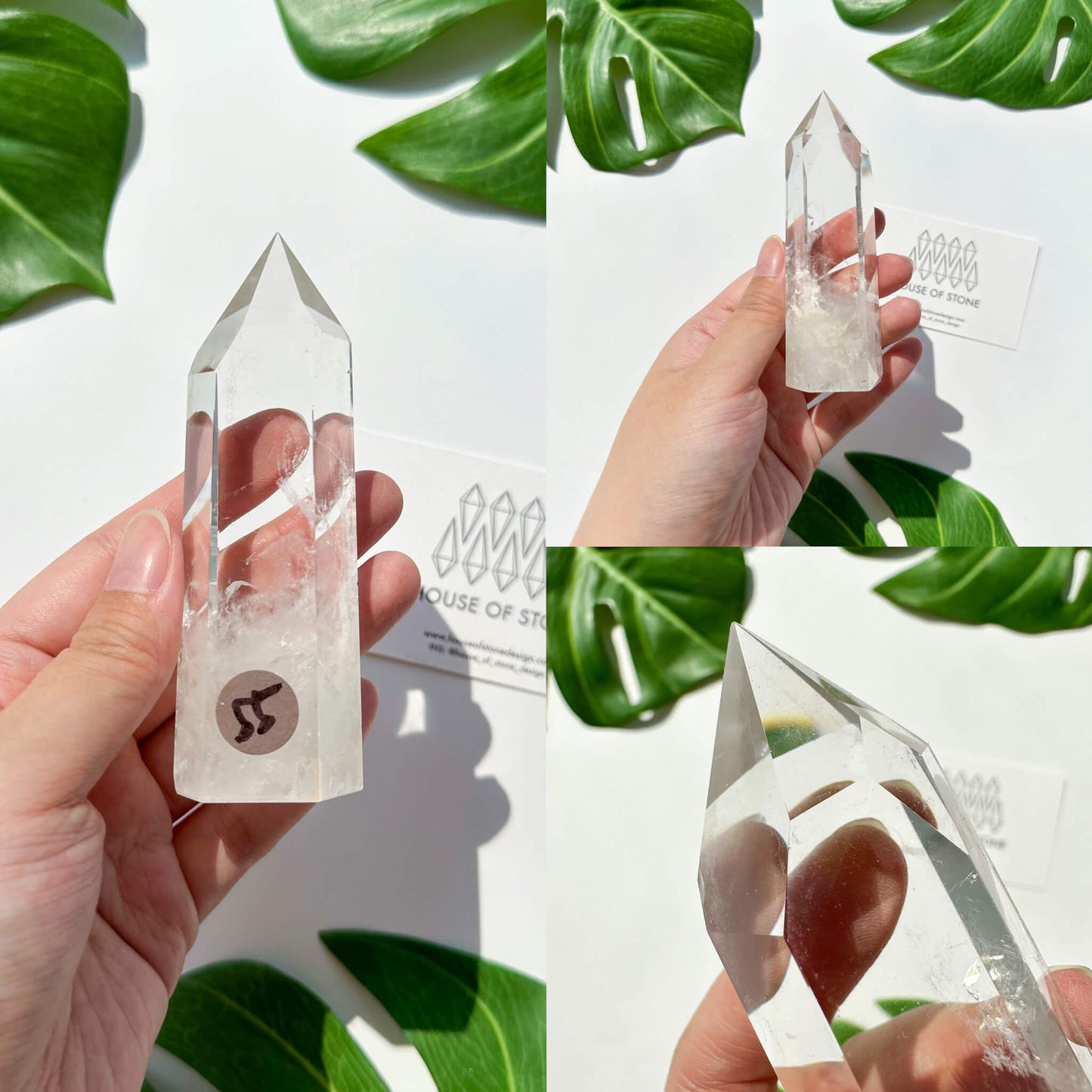 Natural Clear Quartz Point Tower/Clear Quartz Rainbow Crystal Tower/Clear Quartz Obelisk/Crown Chakra Healing/Meditation Tool/AAA