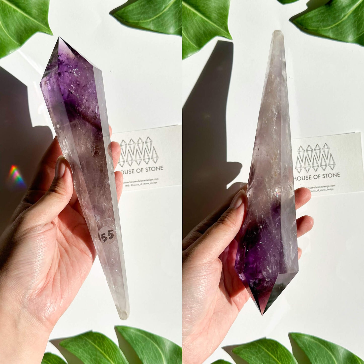 Amethyst Wand/Natural Amethyst Point Wand/High Quality Amethyst Rainbow Crystal Point Wand/Amethyst Handle/Amethyst Stem/Meditation Tool/AAA