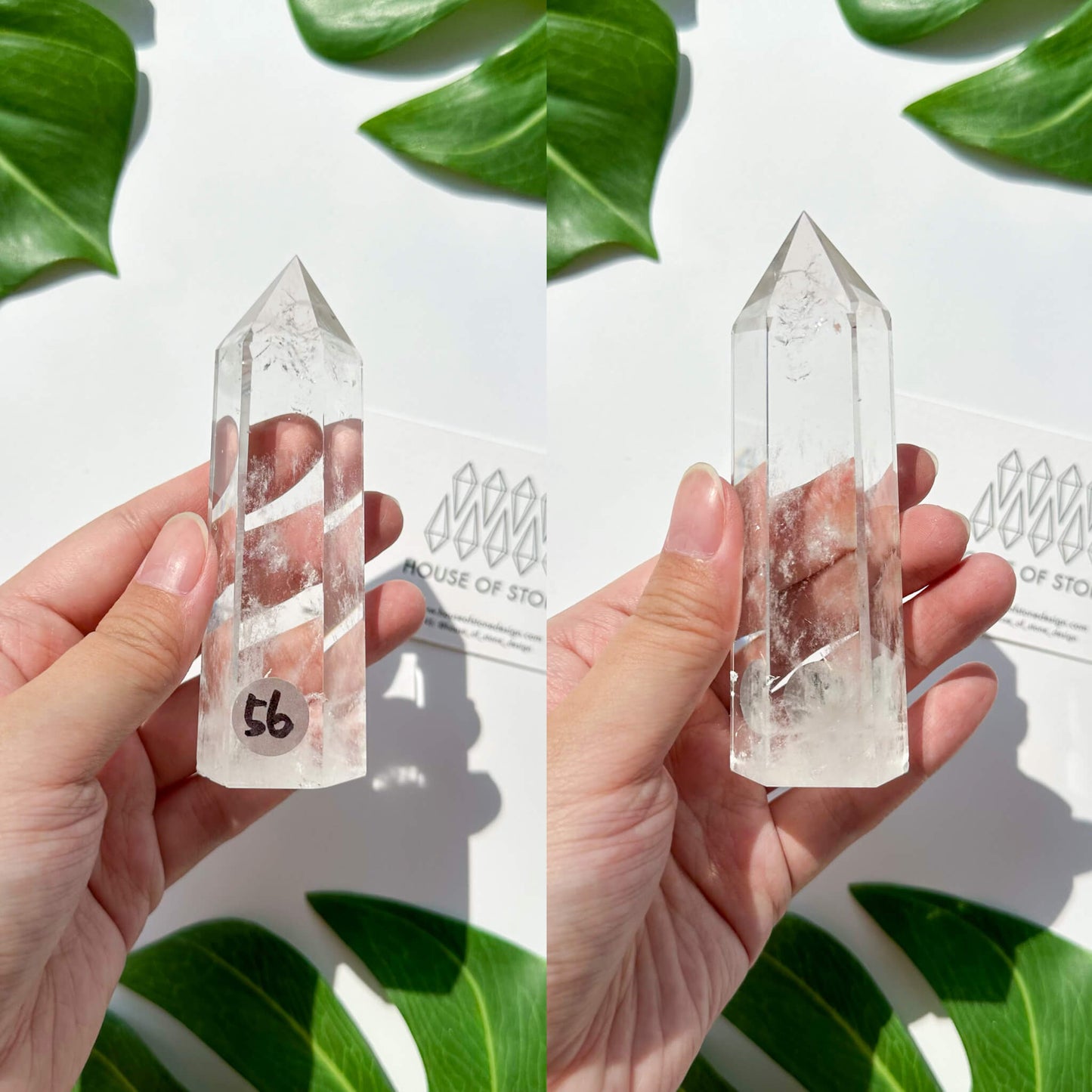 Natural Clear Quartz Point Tower/Clear Quartz Rainbow Crystal Tower/Clear Quartz Obelisk/Crown Chakra Healing/Meditation Tool/AAA