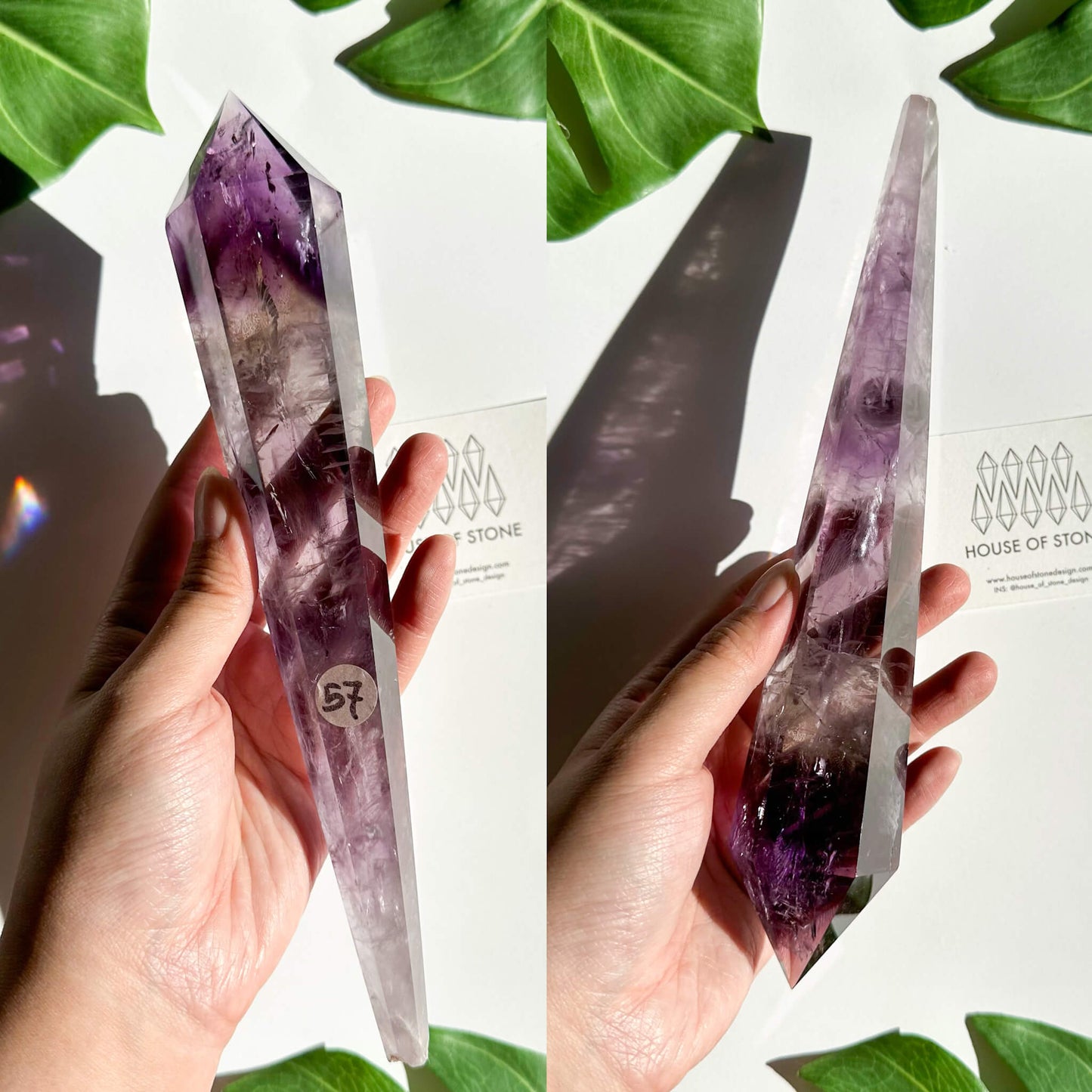 Amethyst Wand/Natural Amethyst Point Wand/High Quality Amethyst Rainbow Crystal Point Wand/Amethyst Handle/Amethyst Stem/Meditation Tool/AAA