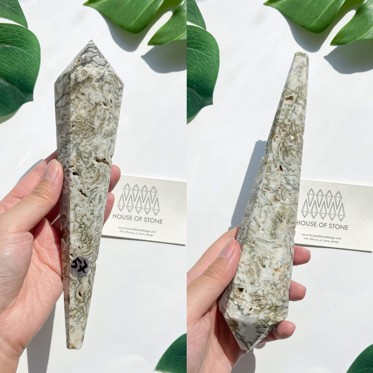 Natural Moss Agate Wand/Druzy Moss Agate Crystal Point Wand/Moss Agate Crystal Handle/Moss Agate Stem/Wedding Bouquet Handle/Heart Chakra Healing/AAA