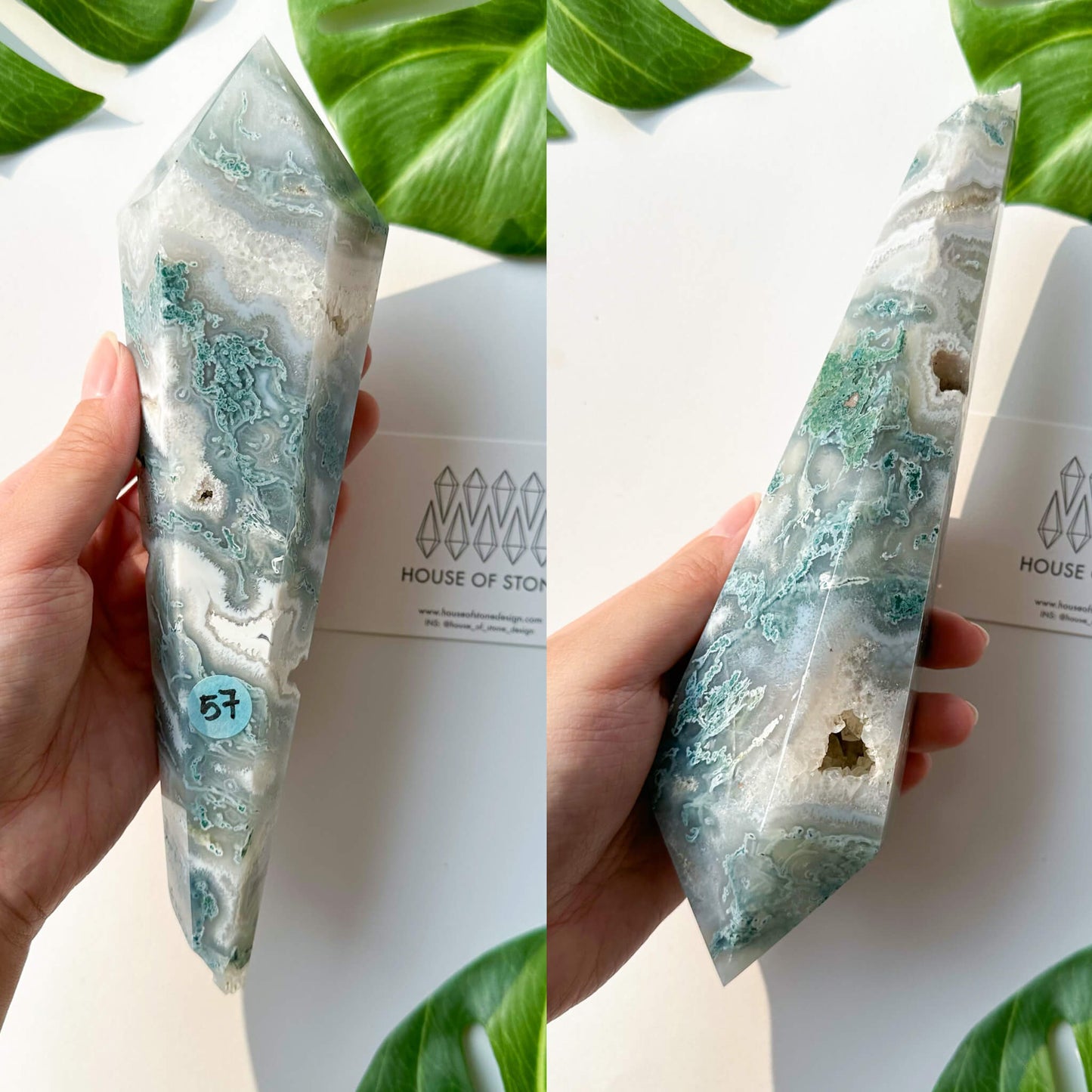 Natural Moss Agate Wand/Druzy Moss Agate Crystal Point Wand/Moss Agate Crystal Handle/Moss Agate Stem/Wedding Bouquet Handle/Heart Chakra Healing/AAA