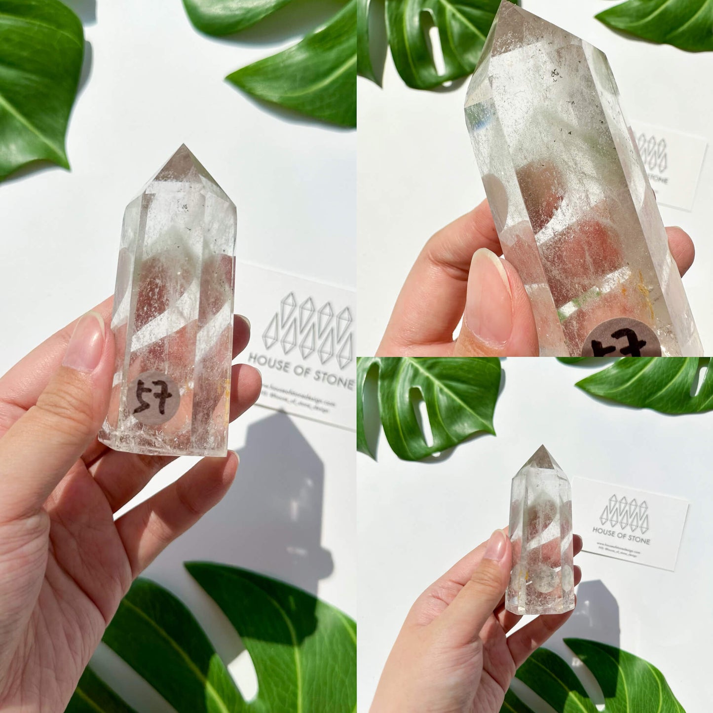Natural Clear Quartz Point Tower/Clear Quartz Rainbow Crystal Tower/Clear Quartz Obelisk/Crown Chakra Healing/Meditation Tool/AAA