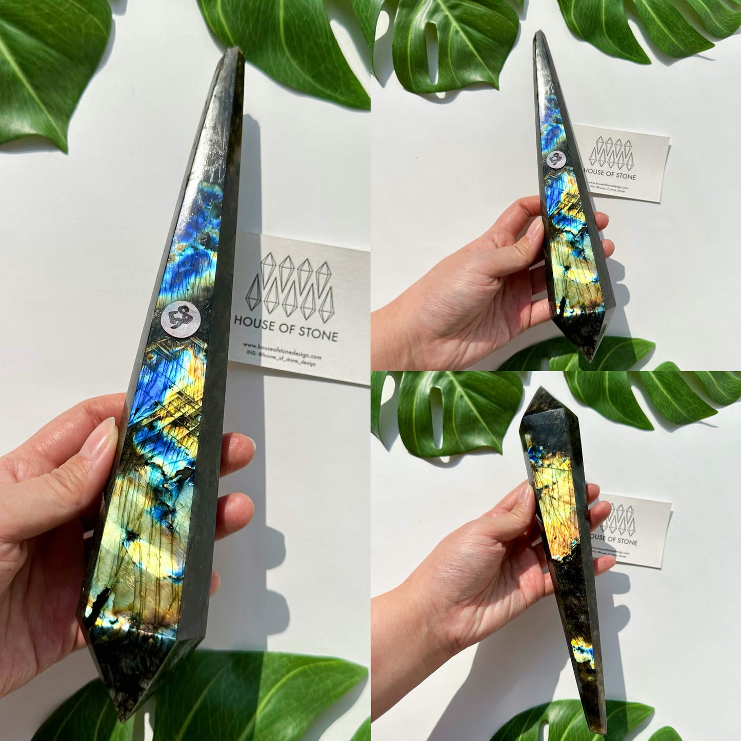 Natural Labradorite Wand/Rainbow Labradorite Crystal Point Wand/Labradorite Crystal Handle/Labradorite Stem/Wedding Bouquet Handle/Chakra Healing/AAA