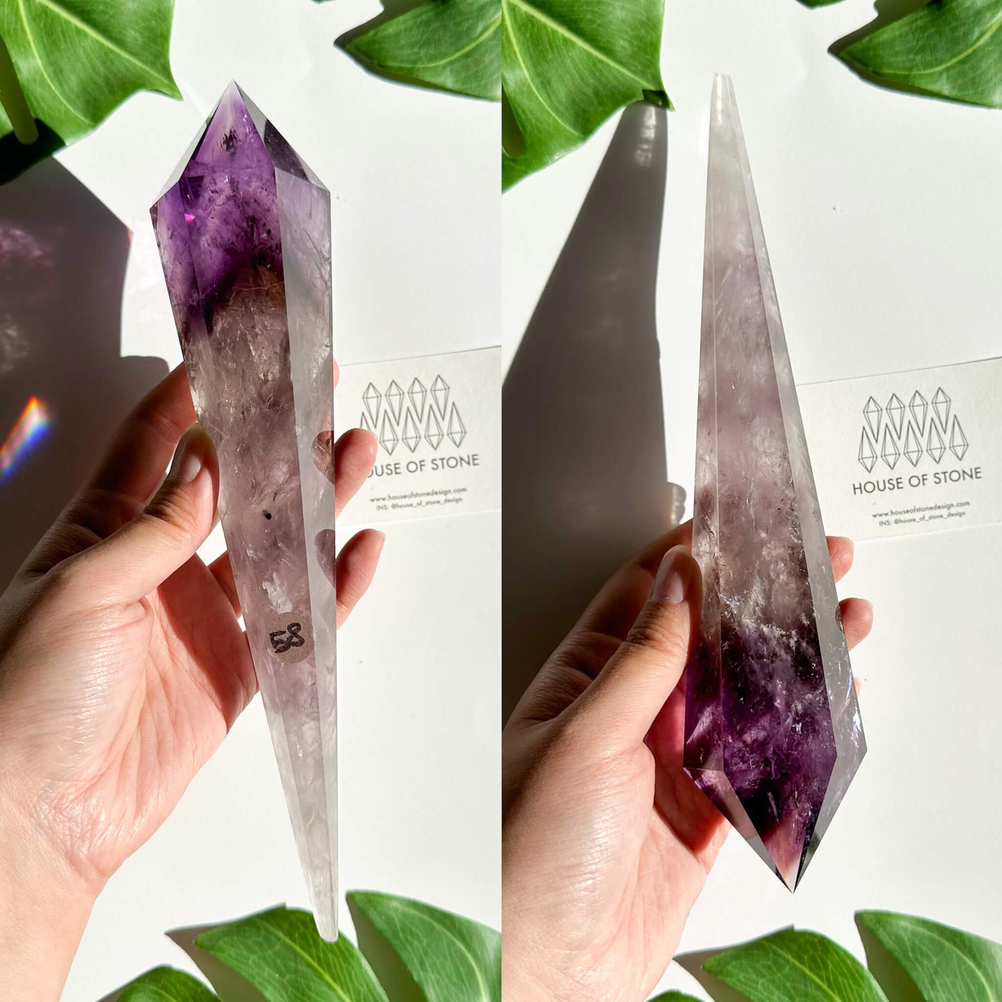 Amethyst Wand/Natural Amethyst Point Wand/High Quality Amethyst Rainbow Crystal Point Wand/Amethyst Handle/Amethyst Stem/Meditation Tool/AAA