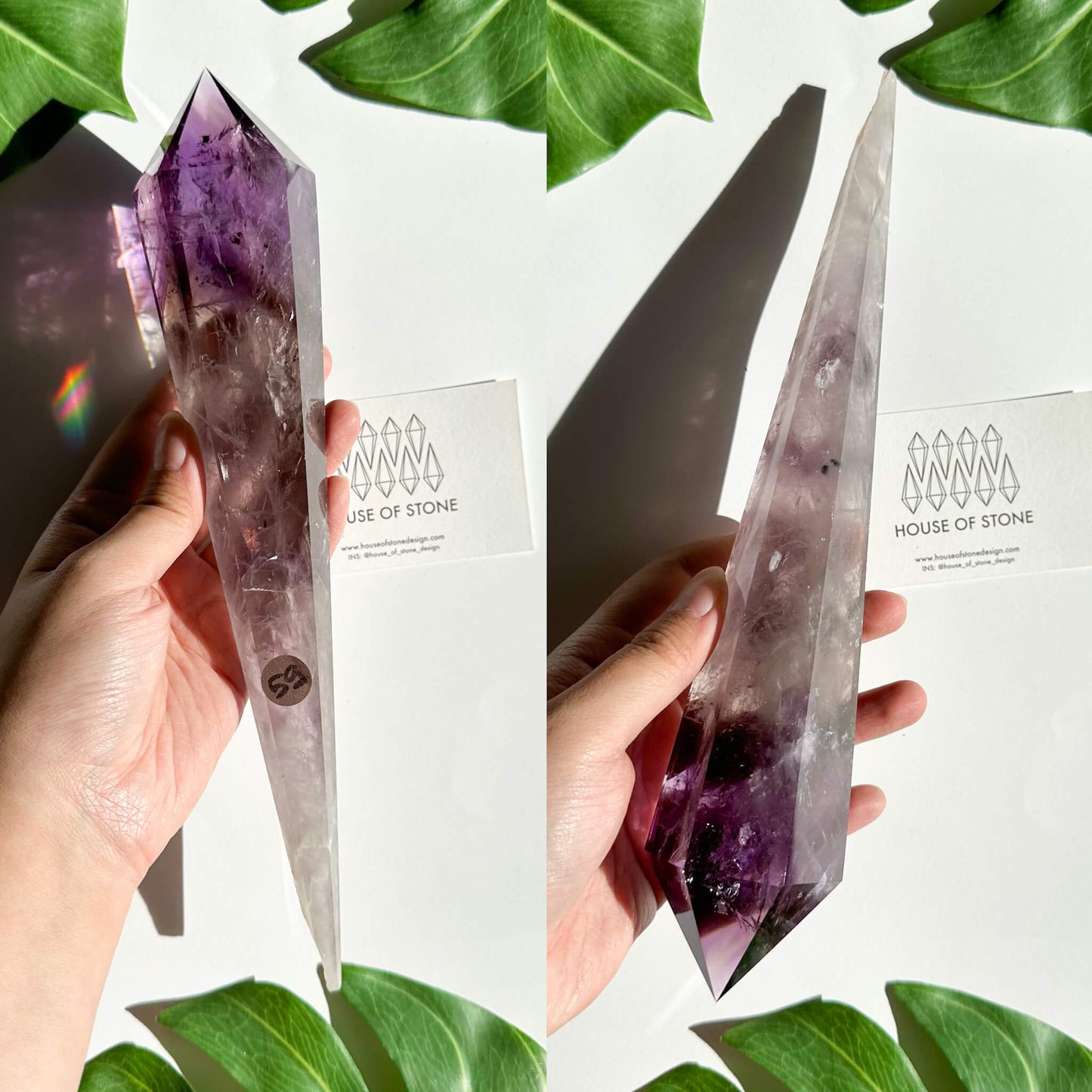 Amethyst Wand/Natural Amethyst Point Wand/High Quality Amethyst Rainbow Crystal Point Wand/Amethyst Handle/Amethyst Stem/Meditation Tool/AAA