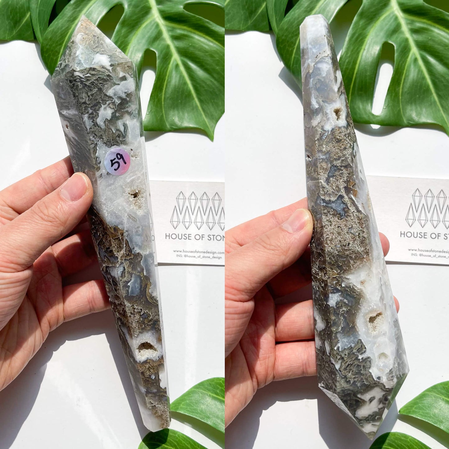 Natural Moss Agate Wand/Druzy Moss Agate Crystal Point Wand/Moss Agate Crystal Handle/Moss Agate Stem/Wedding Bouquet Handle/Heart Chakra Healing/AAA