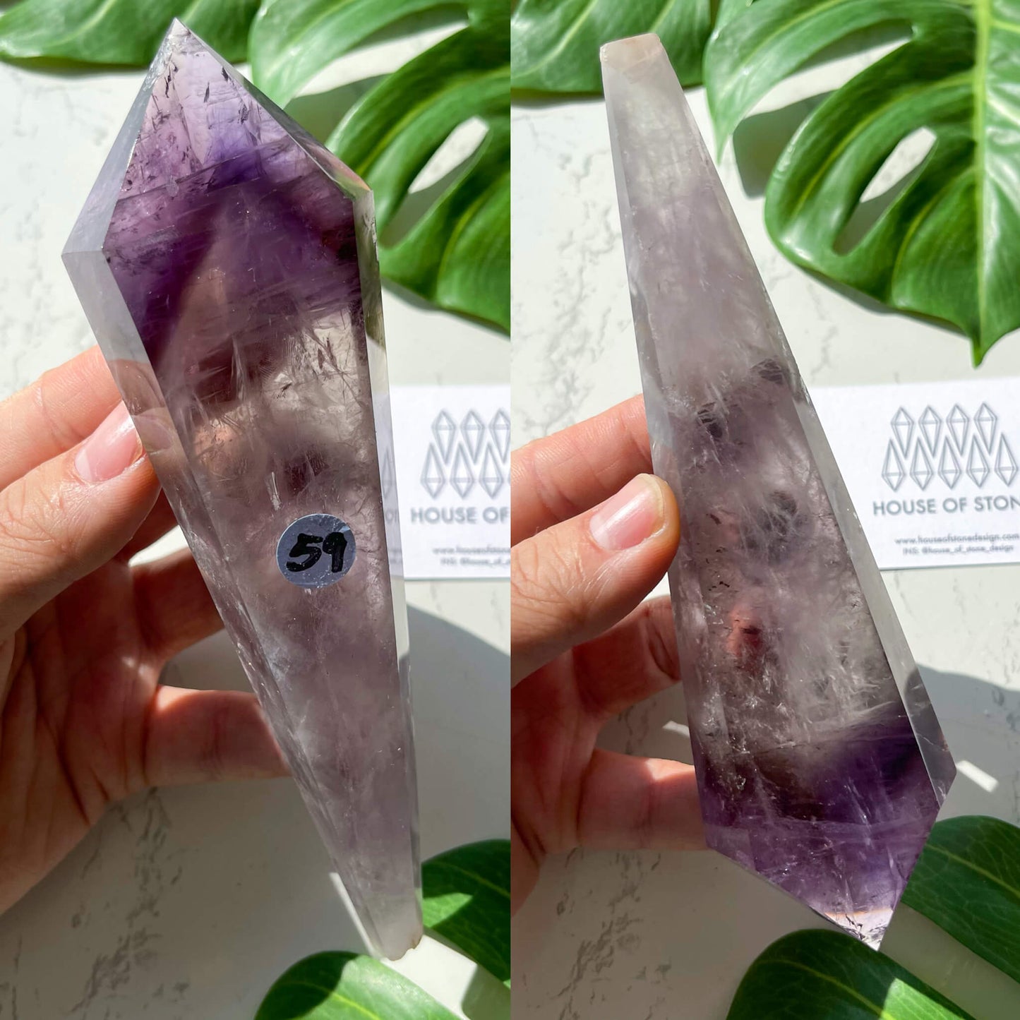 Amethyst Wand/Natural Amethyst Point Wand/High Quality Amethyst Rainbow Crystal Point Wand/Amethyst Handle/Amethyst Stem/Meditation Tool/AAA