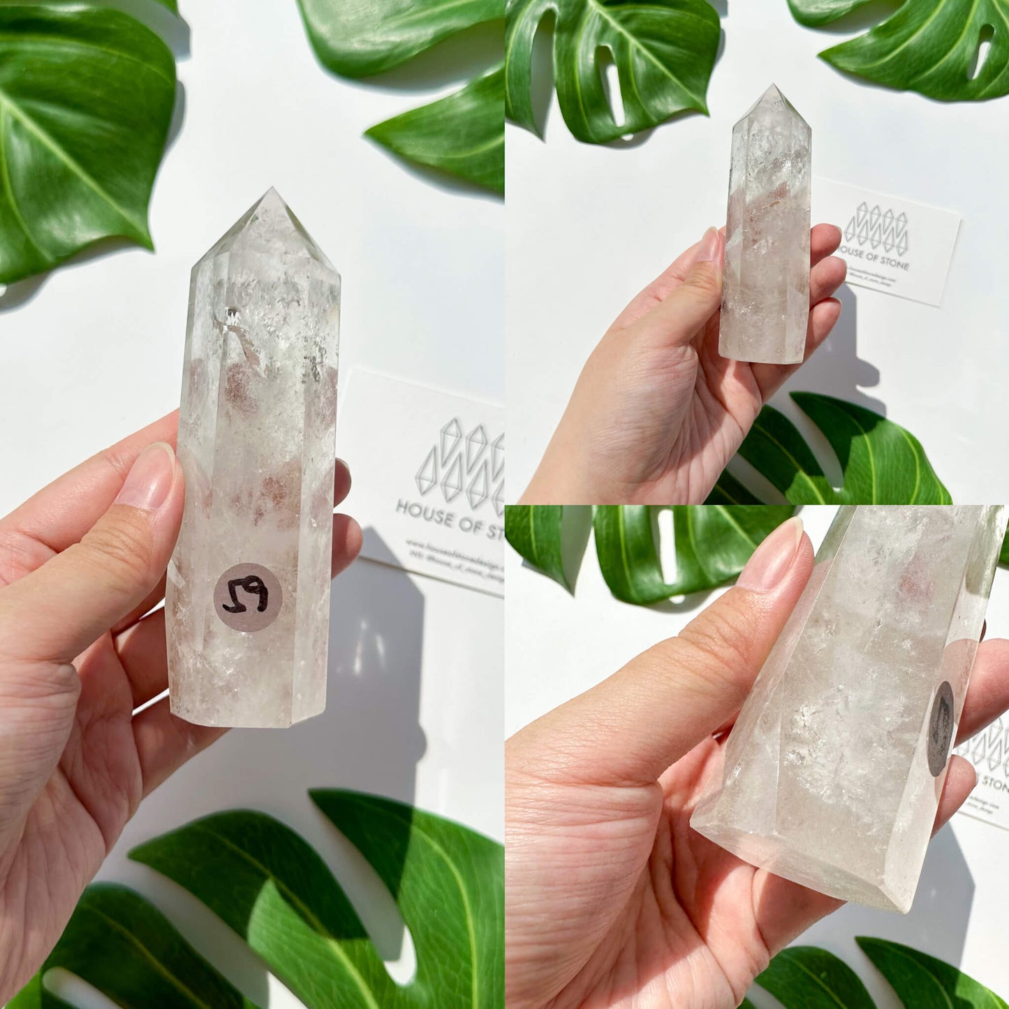 Natural Clear Quartz Point Tower/Clear Quartz Rainbow Crystal Tower/Clear Quartz Obelisk/Crown Chakra Healing/Meditation Tool/AAA
