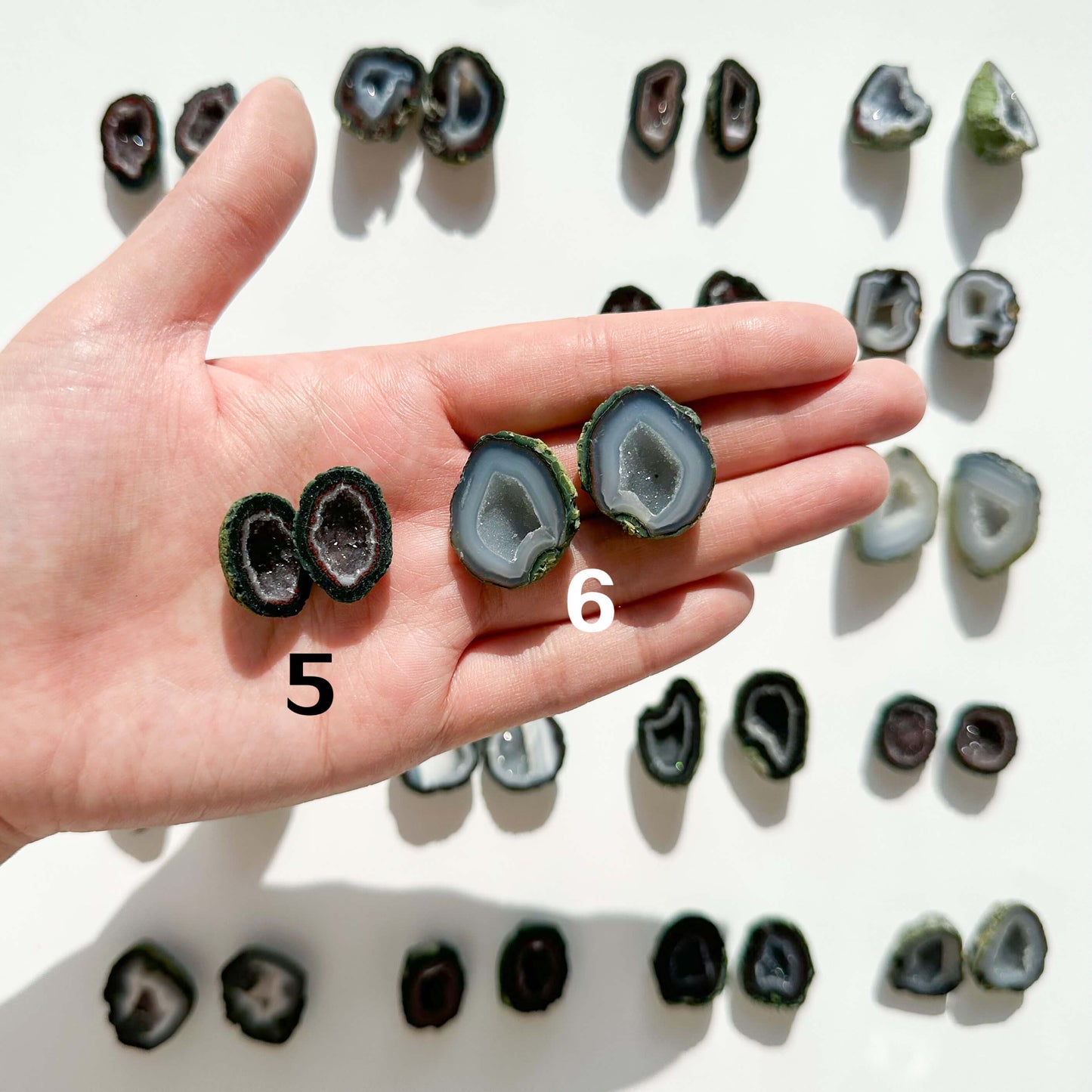 Natural Mini Agate Geode Pair | Small Tabasco Raw Crystal Geode, Druzy  Rainbow Mexico Geodes, Chakra, Meditation Tool