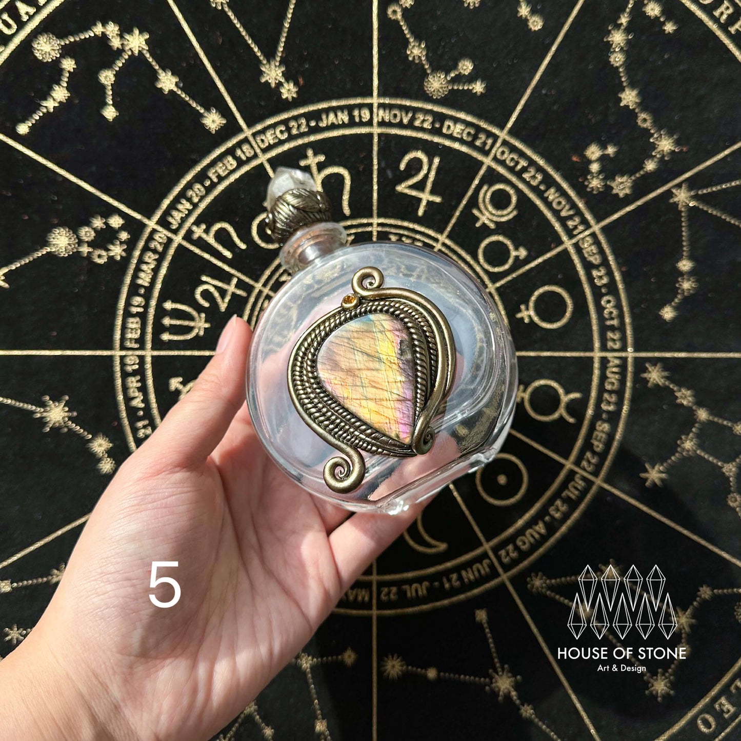 Handmade Natural Crystal Spell Jar/Apothecary Spell Jar/Magic Potion Bottle/Witch Apothecary Bottle/Large Wish bottle/Intention bottle