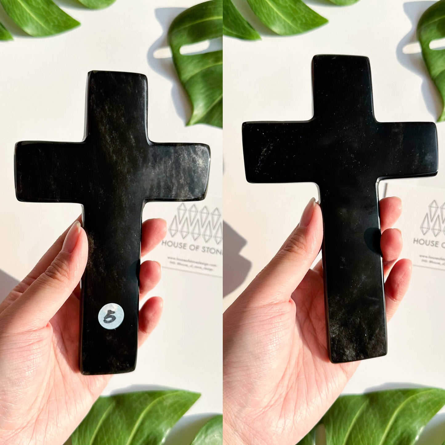 Natural Black Obsidian Cross/Large Hand carved Black Obsidian Cross/Gemstone Obsidian Cross/Crystal Cross/Root Chakra Healing/Altar Tools