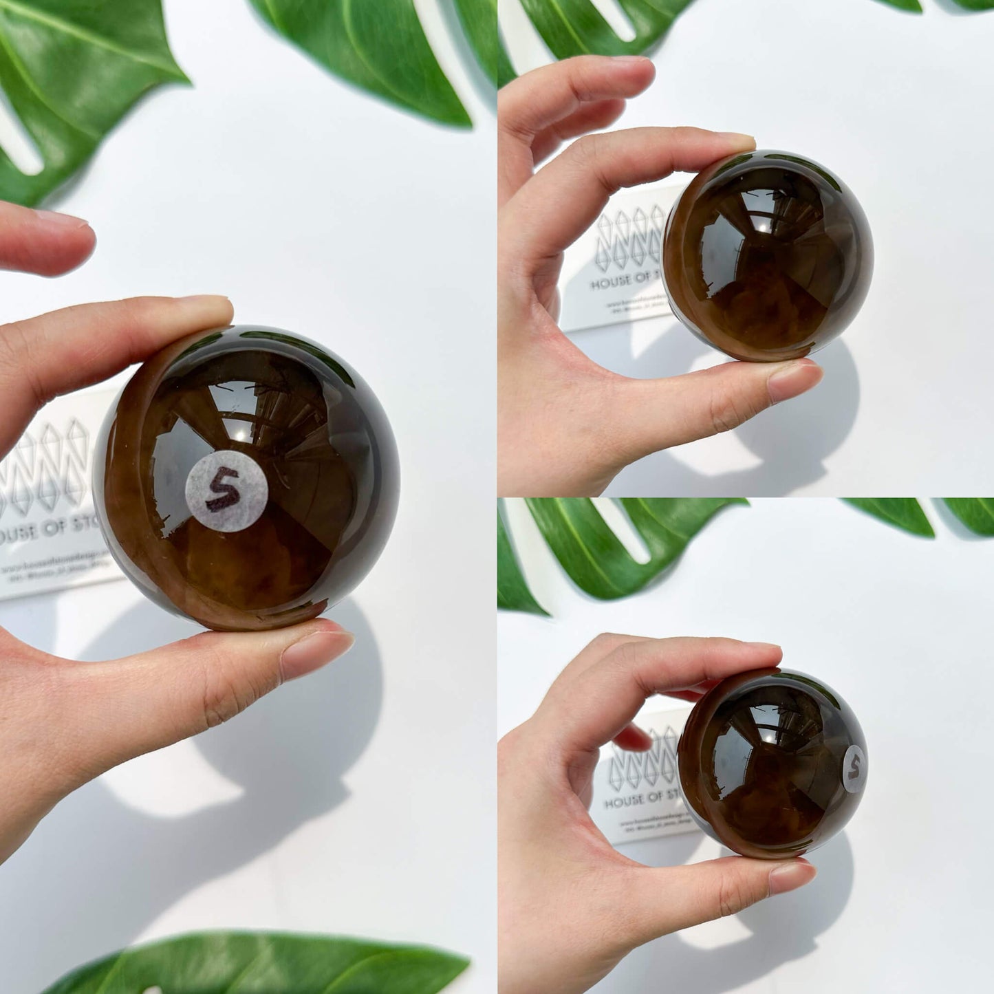 Natural Brazil Smoky Quartz Sphere/Rainbow Smoky Quartz Crystal Sphere/Rare Smoky Quartz Ball/Root Chakra Healing