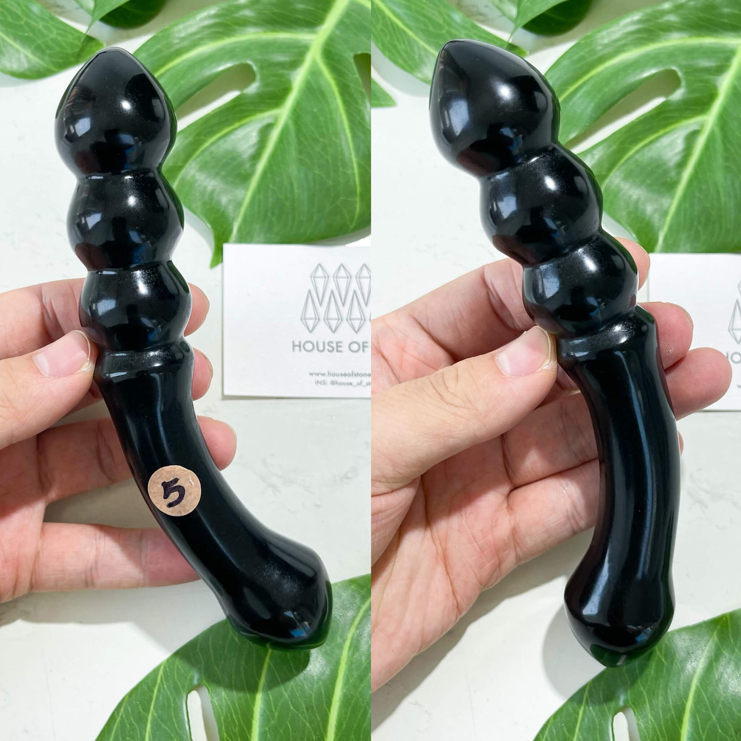 Natural Black Obsidian Massage Wand/Gemstone Crystal Yoni Wand/Root Chakra Healing/Self-love Healing Crystal Wand