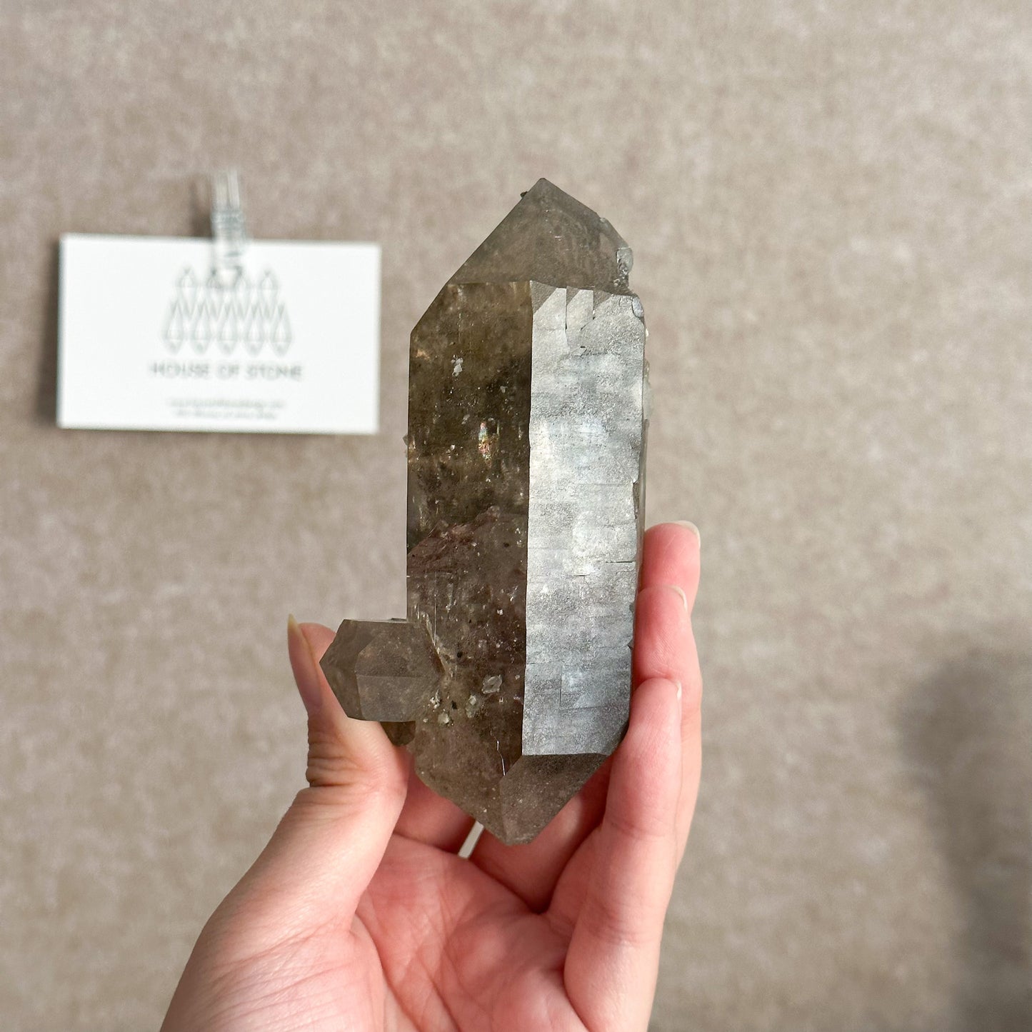Alpine Mineral Smoky Quartz Point Specimen/Swiss Tower Apls/Double Terminated Quartz Points5