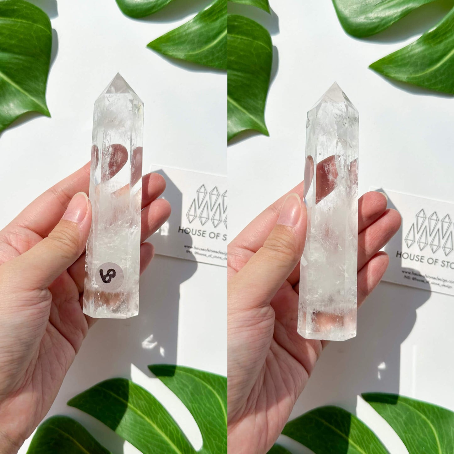 Natural Clear Quartz Point Tower/Clear Quartz Rainbow Crystal Tower/Clear Quartz Obelisk/Crown Chakra Healing/Meditation Tool/AAA