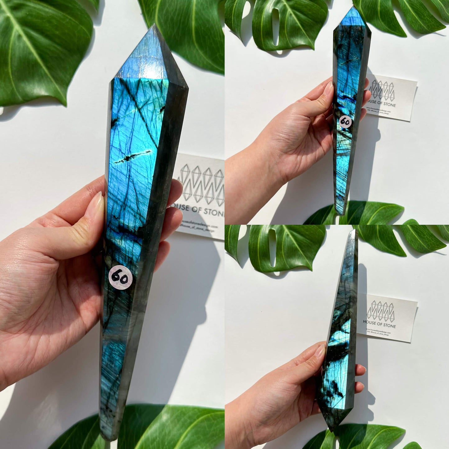 Natural Labradorite Wand/Rainbow Labradorite Crystal Point Wand/Labradorite Crystal Handle/Labradorite Stem/Wedding Bouquet Handle/Chakra Healing/AAA
