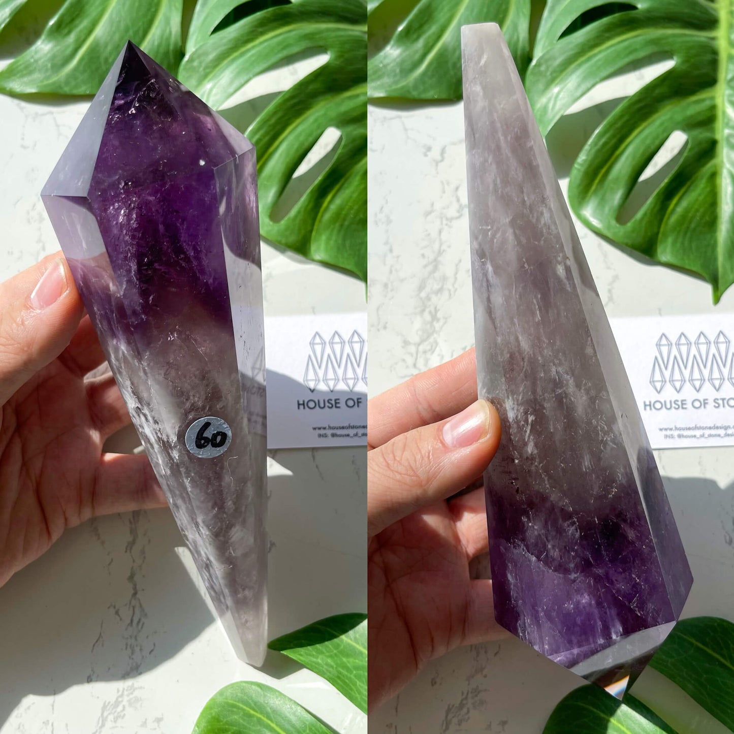 Amethyst Wand/Natural Amethyst Point Wand/High Quality Amethyst Rainbow Crystal Point Wand/Amethyst Handle/Amethyst Stem/Meditation Tool/AAA