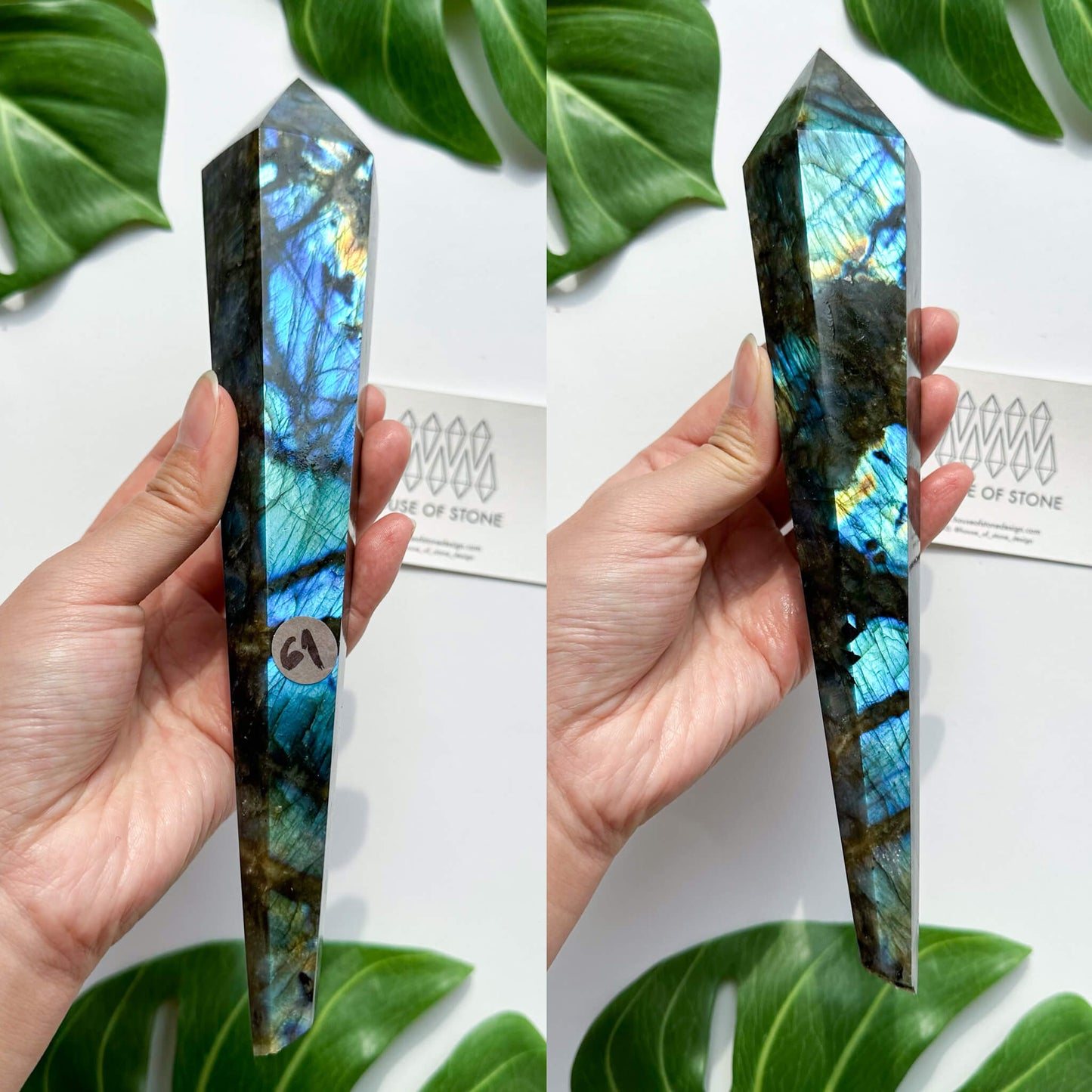 Natural Labradorite Wand/Rainbow Labradorite Crystal Point Wand/Labradorite Crystal Handle/Labradorite Stem/Wedding Bouquet Handle/Chakra Healing/AAA